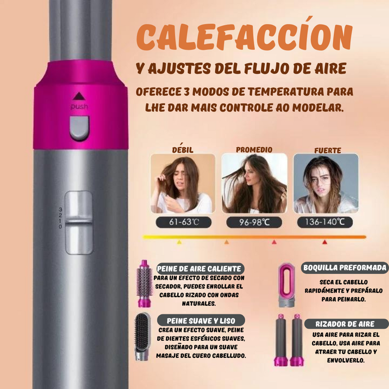 Kit Multifuncional 5 en 1: Secado y Estilo Fácil