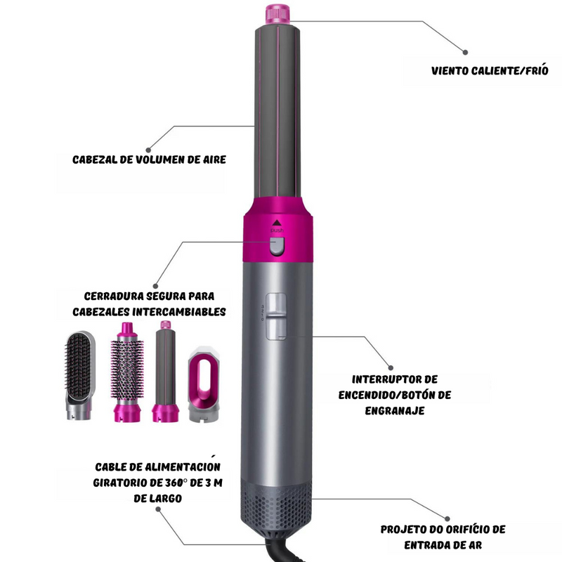 Kit Multifuncional 5 en 1: Secado y Estilo Fácil